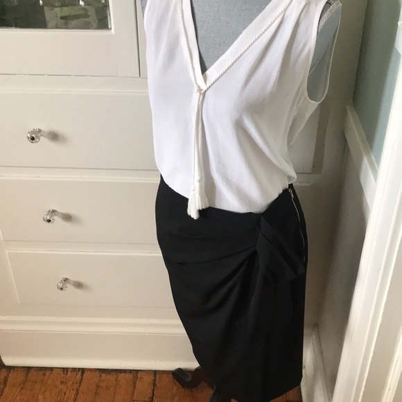 NWT $298 Rachel Roy drape wrap skirt black 8 - Picture 3 of 12